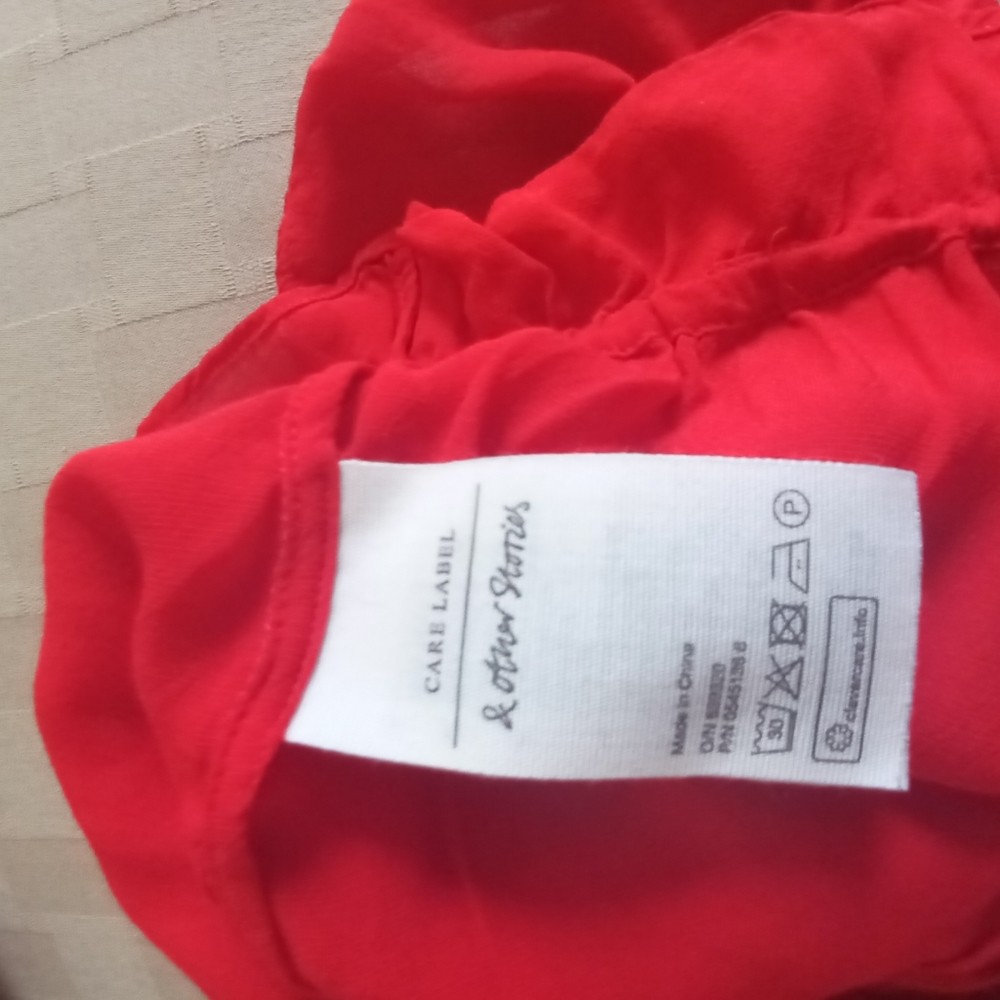 & Other Stories Red Ruffle d Blouse - Picture 11 of 13